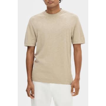 Shop Selected Homme Pure Cashmere Berg Linen Tee In Neturals