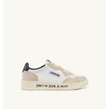 Shop Autry Medalist Low Leather Volley Shoes In White