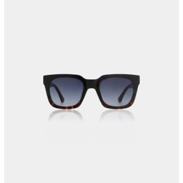 Shop A.kjaerbede Nancy Sunglasses In Black Demi Tortoise
