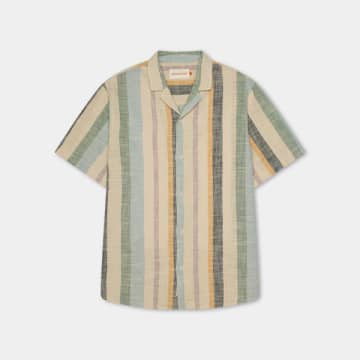 Shop Revolution Dust Green Short Sleeved Cuban Shirt