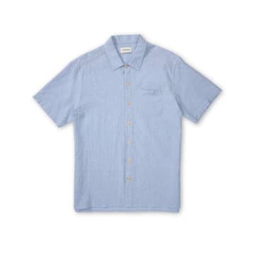 Oliver Spencer Riviera Cotton-blend Seersucker Shirt In Blue