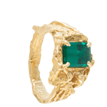 Shop Loveness Lee Shimeji Emerald Ring In Gold