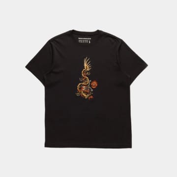 Shop Maharishi Organic Dragon T-shirt In Black