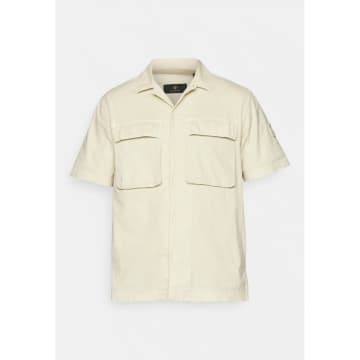 Shop Belstaff Caster Short Sleeve Seersucker Shirt Col: Shell White