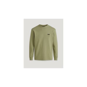Shop Belstaff Tarn Long Sleeved Sweatshirt Col: Aloe Green