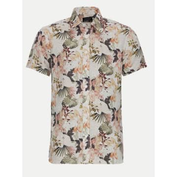 Shop Sand State Soft Floral Short Sleeve Shirt Col: 210 Cream Multi In Neutrals