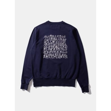 Shop Edmmond - People Sweatshirt Plain Navy In Blue