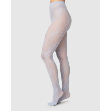 Swedish Stockings Rosa Lace Tights | Dusty Blue In Purple