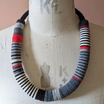 Lynsey Walters Chunky Colour Block Necklace Black/white/red