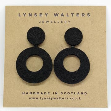 Lynsey Walters Retro Hoop Earing Large Black