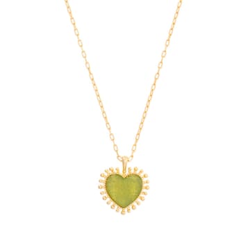 Shop Talis Chains Mini Heart Pendant In Green