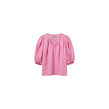Mos Mosh Taissa Linen Blouse In Pink