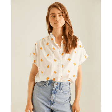 Sacrecoeur Louison Nectar Embroidered Shirt In White