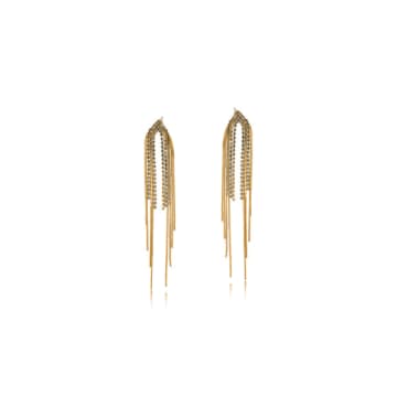 Shop Big Metal Tamara Diamate Fringe Earrings In Gold
