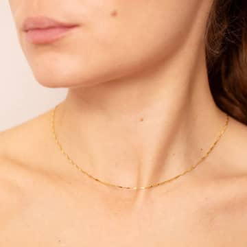 Shop Gold Trip Flat Bar Chain Necklace In Gold