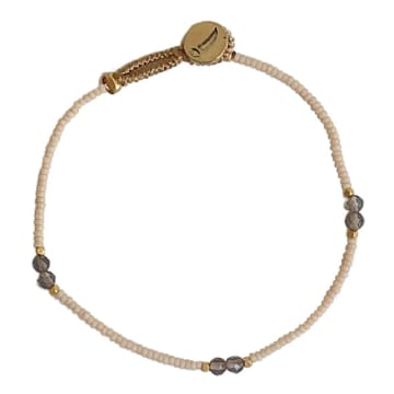 Ibu Jewels Lulu Bold Antique Beige Bracelet In Gold