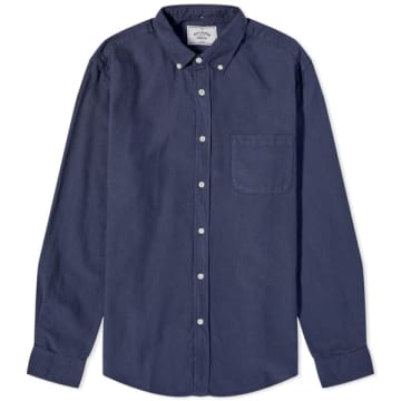 Shop Portuguese Flannel Navy Belvista Shirt In Blue