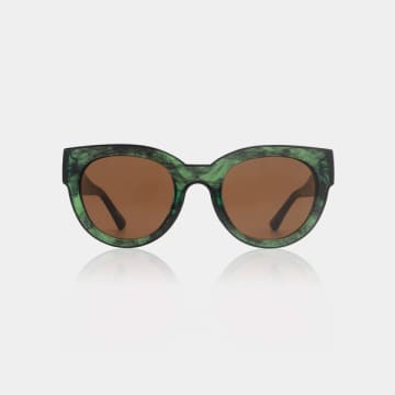 Shop A.kjaerbede Green Marble Lilly Sunglasses