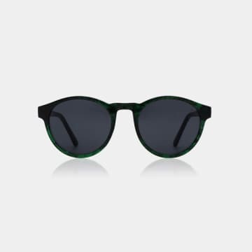 Shop A.kjaerbede Green Marble Transparent Marvin Sunglasses