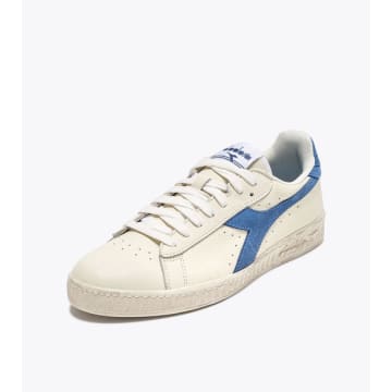 Shop Diadora Game L Low Waxed Suede Pop In White/ Blue Bleached