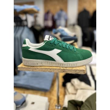 Shop Diadora Game L Low Waxed Suede In Green Peppermint
