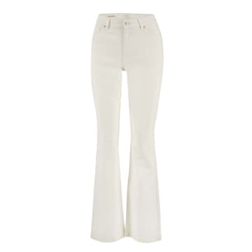 Shop Zusss Flared Jeans Off White