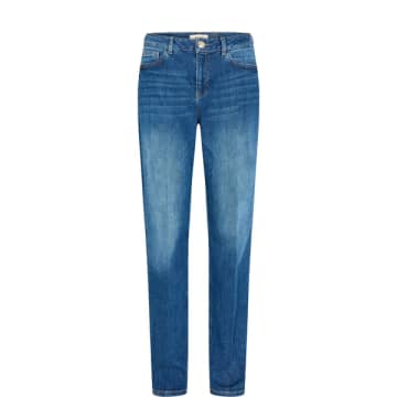Shop Mos Mosh Straight Long Jeans In Blue