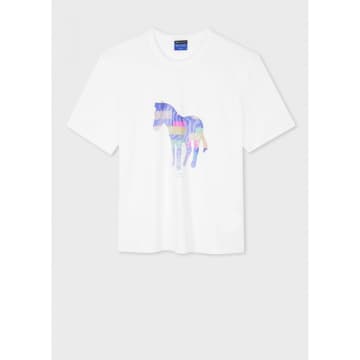 Shop Paul Smith Colourblock Zebra T-shirt Col: 01 White, Size: Xxl