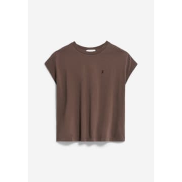 Armedangels Inaara Organic Cotton T-shirt | Warm Slate In Brown