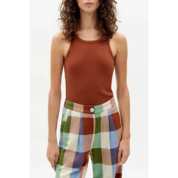 Shop Thinking Mu Toasted Harriet Top In Brown