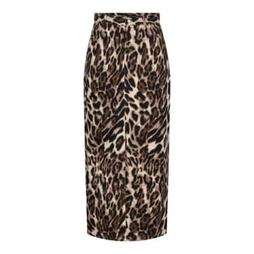 Shop Pieces High Waisted Leopard Maxi Skirt In Animal Print