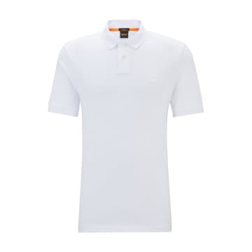 Shop Hugo Boss Boss Passenger Short Sleeve Polo Col: 100 White, Size: M