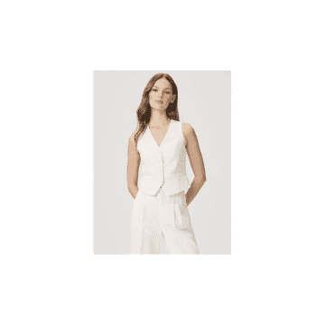 Shop Paige Iris Sleeveless Waistcoat Vest Size: 8, Col: Cream In Neutrals
