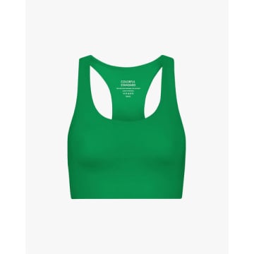 Shop Colorful Standard Active Cropped Bra Kelly Green