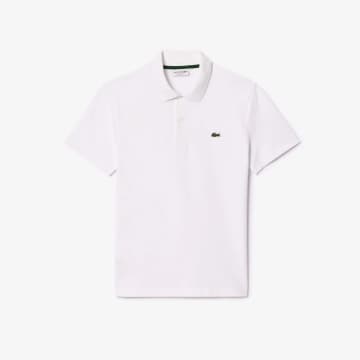 Shop Lacoste White Men's Pole Regular  Fit In Ecological Stretch Cotton