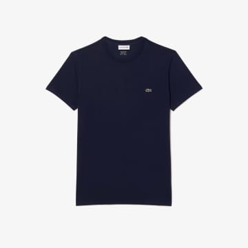 Shop Lacoste Blue Pima Cotton T -shirt