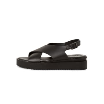Shop Tamaris Black Crossover Sandals