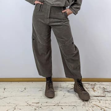 Lurdes Bergada Cord Trouser In Stone In Grey