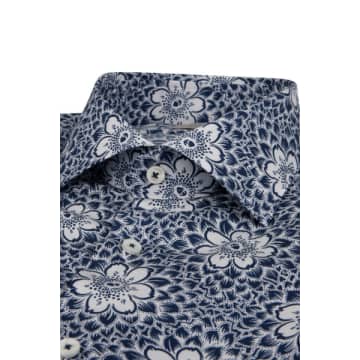 Shop Stenströms - Slimline Floral Shirt In Stretch Viscose Fabric 7127118163161