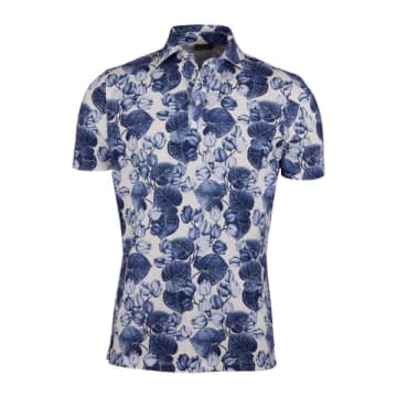 Shop Stenströms - Slim Blue Patterned Polo Shirt 4401352580171
