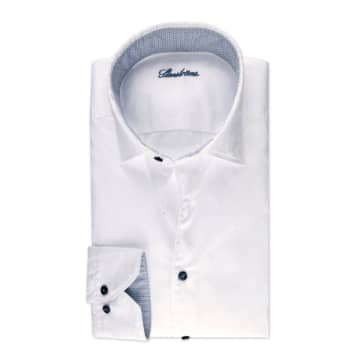 Shop Stenströms - Slimline Casual White Contrast Twill Shirt 7747210537000
