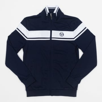 Shop Sergio Tacchini Damarindo Track Jacket In Navy & White In Blue