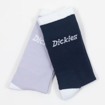 Shop Dickies Ness City 2 Pack Socks In Navy & Purple In Blue