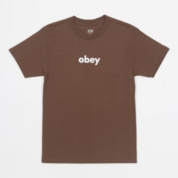 Shop Obey Lower Case 2 Classic T-shirt In Brown