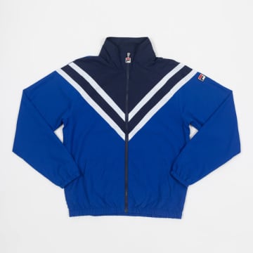 Shop Fila Cut Sew Panelled Track Jacket In Blue & White