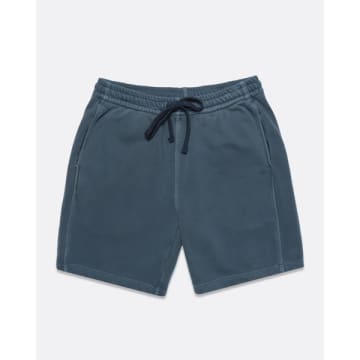 Shop Far Afield Afsht078 Track Short Pigment Dyed In Navy Iris In Blue