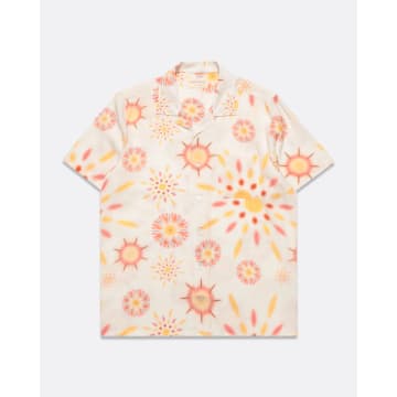 Shop Far Afield Afs801 Stachio Ss Shirt Floral Splash Print Multicoloured In Red