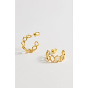 Shop Estella Bartlett Multi Textured Stacked Oval Hoops In Gold