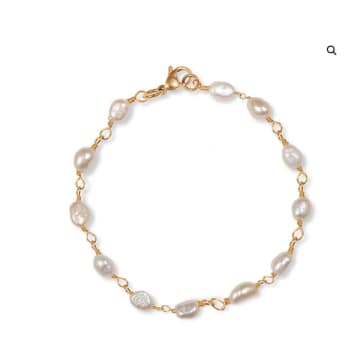 Shop Spoiled Life A Weathered Penny Willow Pearl Bracelet In Gold