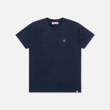 Shop Revolution Navy Melange 1343 Bre Regular T Shirt In Blue